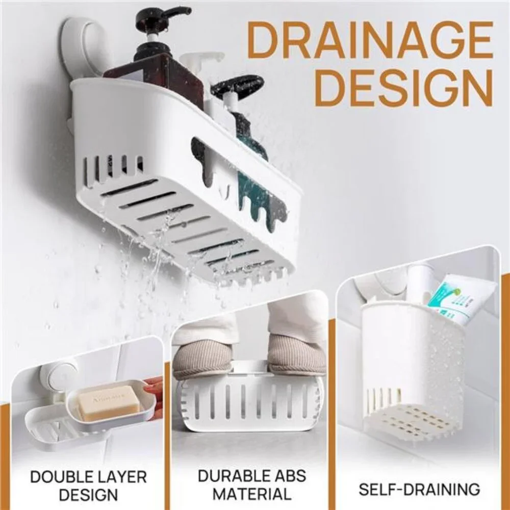 Shower Caddy Suction Cup Set Shower Organizer & Soap Holder